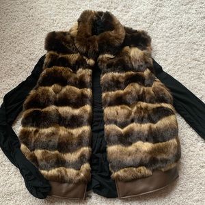 Brown and Black Fur Vest - So soft.  Looks great with black turtleneck
